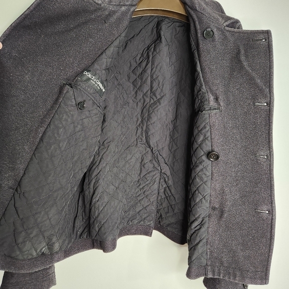 Dolce & Gabbana Men's Double Breasted Black Wool Pea Coat Size 50 EU - Picture 8 of 16